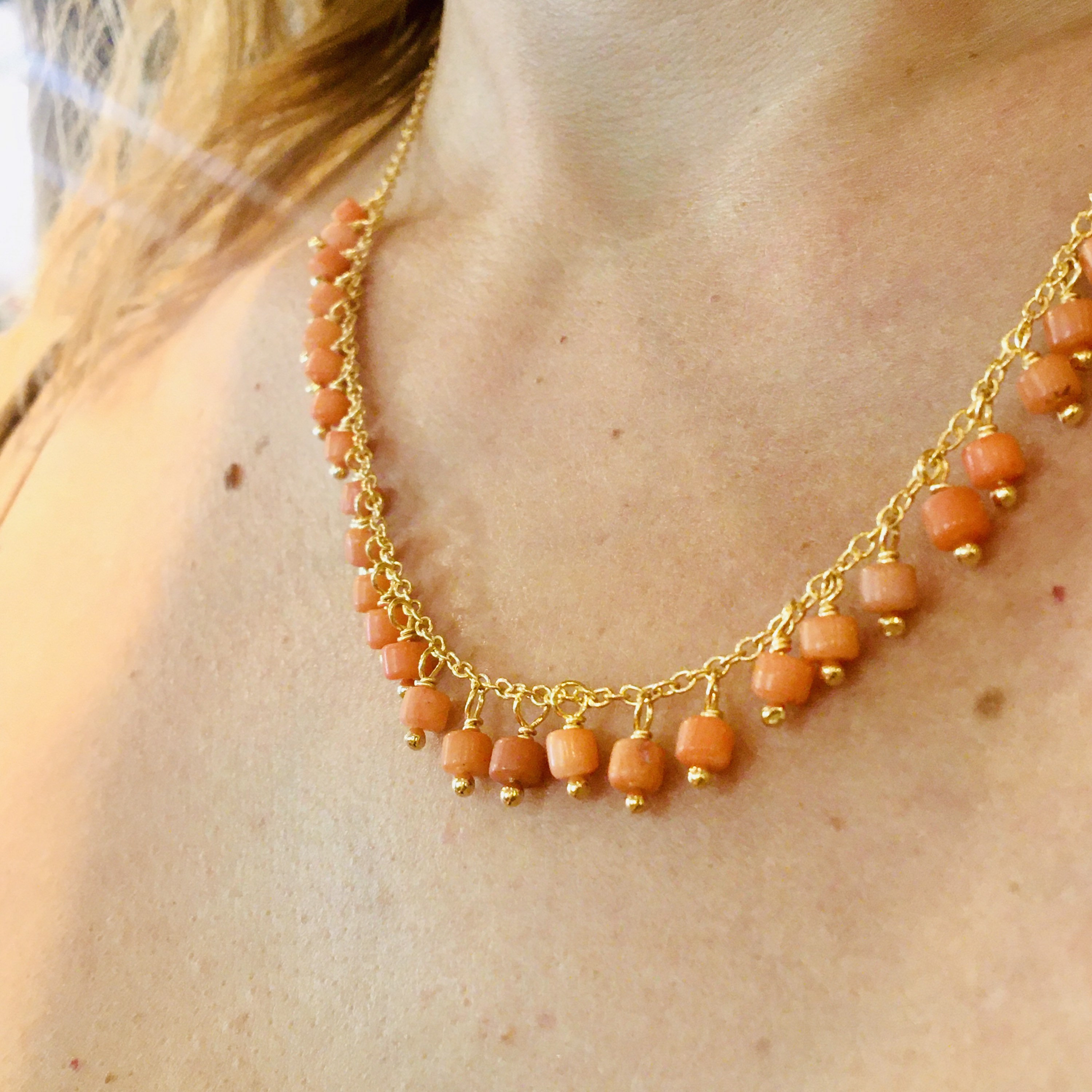 Collier Ethnique En Argent Sterling 925 Avec Perles De Corail, Ambre Et Turquoise - Longueur 18 Pouces (46 Cm), Neuf Sans Emballage