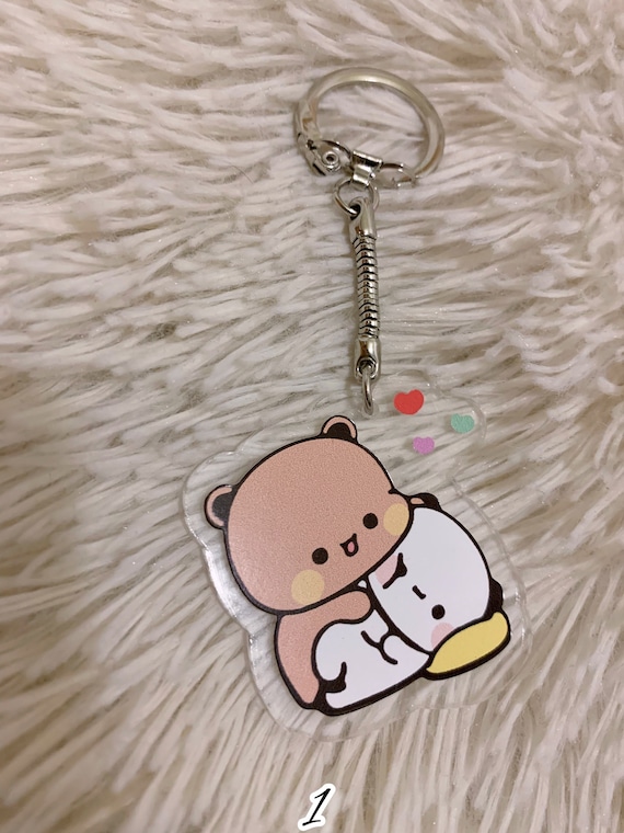 Lot De 9 Porte-clés Bubu Dudu Mignons En Acrylique - Porte-clés Panda Kawaii Pour Couple, Sac Ou Clés De Voiture - 6