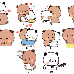 Lovely Cute Dudu Bubu Stickers Couple Love Gift Valentine's day sticker Valentine's day gift for girlfriend, gifts for her, gifts for him