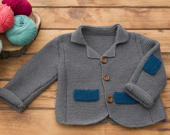 Hand Knitted %100 Organic Baby jacket ,Organic Baby Blazer , Baby Cardigan, Baby  Jacket, Organic Cotton,Toddler jacket,Handknitted kids