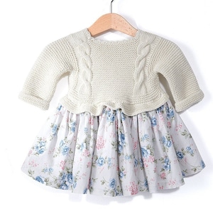 Organic Cotton Baby Dress,Organic Baby Girl Dress, Hand Knitted Baby Clothing |Baby Girl Dress |Toddler Dress |Organic Dress | Hand Knitted
