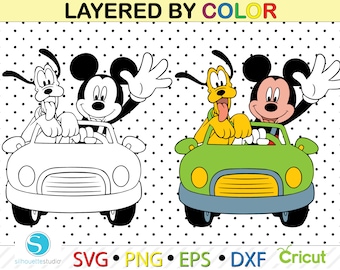 Micky Maus svg,Mickey-Freunde,Mickey Urlaub,Pluto svg, geschichtet svg von Mickey Geburtstag, mickey trip, mickey-mouse Handwerk, mickey car svg png
