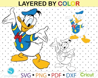 Donald Ente svg, Donald Duck Clipart, Donald Duck Kopf Clipart, digitale Vektordatei mit Ebenen, Becher svg, Datei für Cricut, tshirt svg