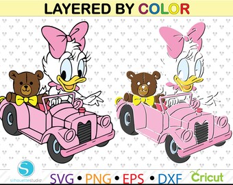 Baby Gänseblümchen Ente svg, Daisy Ente Clipart Png eps svg dxf, svg für Cricut, dxf Schneidedateien