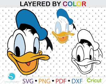 Donald Duck SVG, Clipart für Cricut (Digitale Dateien)