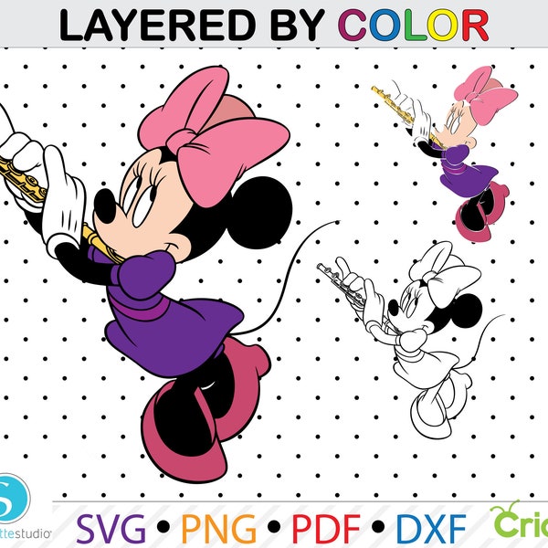 Minnie Mouse Flute svg, Minnie Mouse Flute clipart png,minnie mouse for cricut, minnie mouse instant download