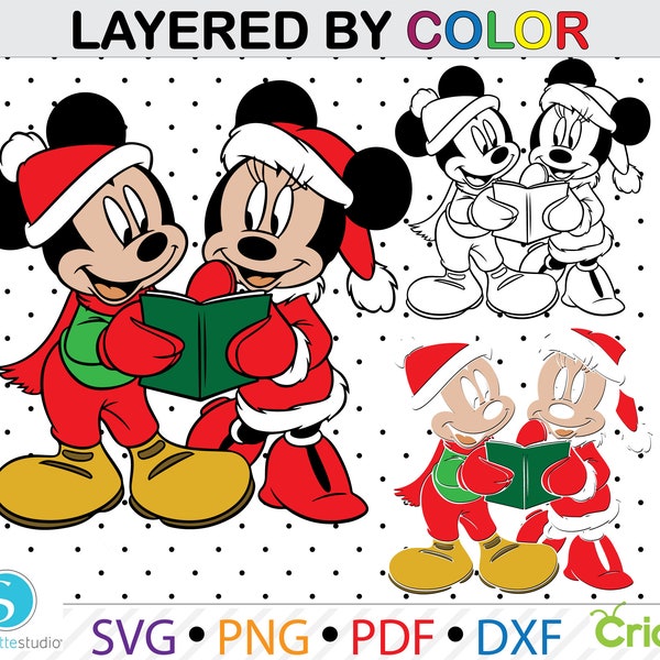 Mickey and Minnie Mouse Christmas svg, Mickey and Minnie Mouse Christmas clipat png, mickey for cricut, minnie christmas costume...
