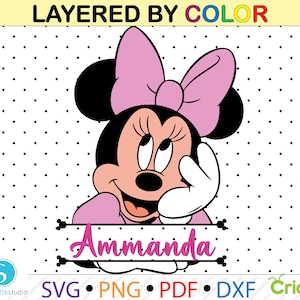 Minnie Mouse frame name svg, frame name svg png, minnie mouse for cricut, minnie mouse vector file, cutting file, dxf cut file, frame name