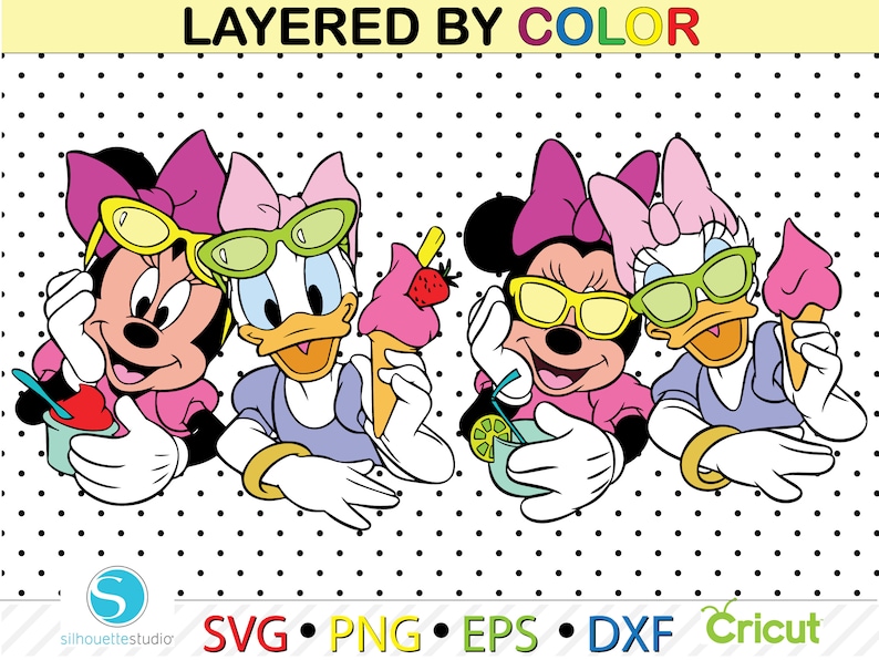 Minnie Mouse and Daisy Duck Svg Minnie Mouse Clipart Daisy Etsy