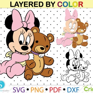 Baby Minnie Mouse Svg, Baby Minnie Mouse clipart png, minnie mouse for cricut, cutting files baby minnie mouse silhouette, vector files