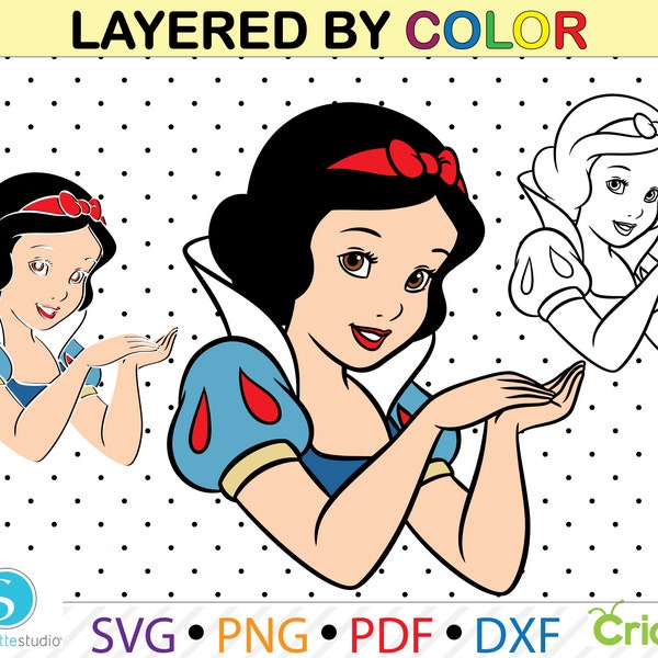 Snow White svg, snow white clipart png, layered by color snow white, snow white for cricut, snow white silhouette, snow white vector file..