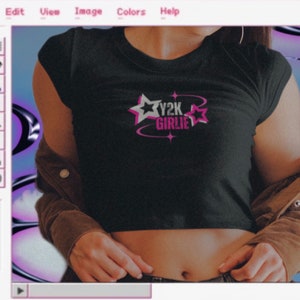 Y2K Girlie Fitted Baby Tee / Crop Tee