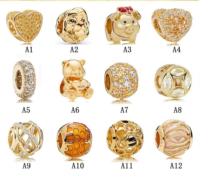 Gold Bracelet Charms Charms for Pandora Bracelet Gold Charms Etsy