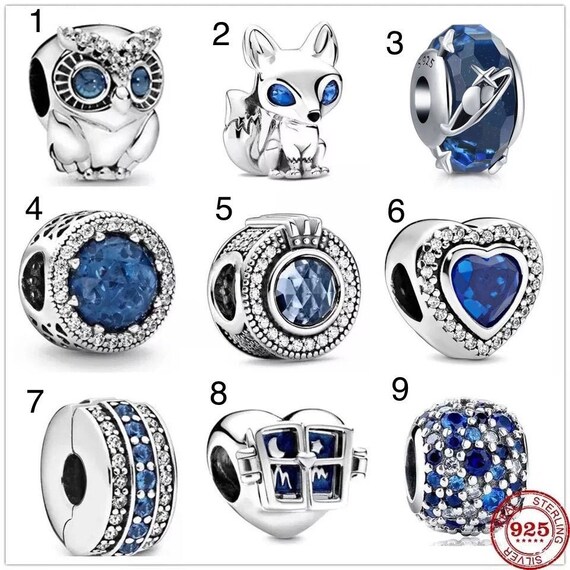 Blue Charms for Pandora 925 Sterling Silver charms Bracelet Etsy