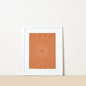 Burnt Orange Sunburst Art Print, Abstract Terra Sunburst Wall Art, Minimalist Terracotta Poster, Earthy Wall Print, Poster, DIGITAL DOWNLOAD image 6