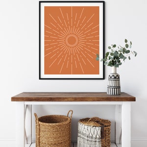 Burnt Orange Sunburst Art Print, Abstract Terra Sunburst Wall Art, Minimalist Terracotta Poster, Earthy Wall Print, Poster, DIGITAL DOWNLOAD image 9