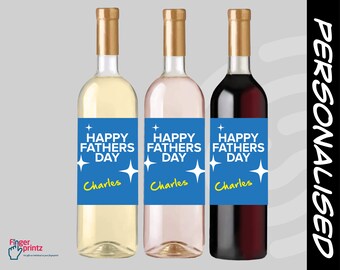 Personalised Fathers Day Wine Bottle Labels - Set of 3 | best dad, daddy, bottle labels