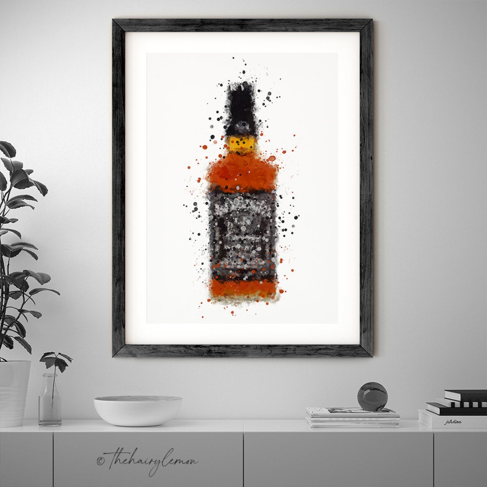 Whisky Bottle Liquor Alcohol Wall Art Print A4 / A3 Etsy