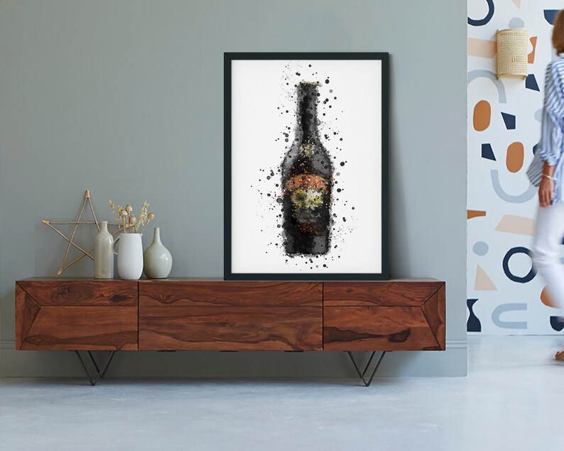 P0125 Liquor Bottle Wall Art Print Liquor Alcohol Etsy