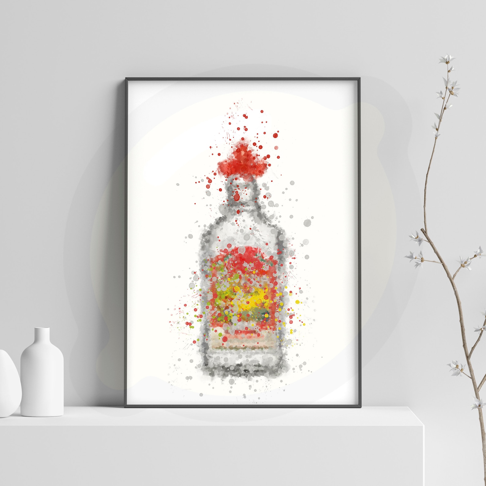 P0142 Liquor Bottle Wall Art Print Liquor Alcohol Etsy