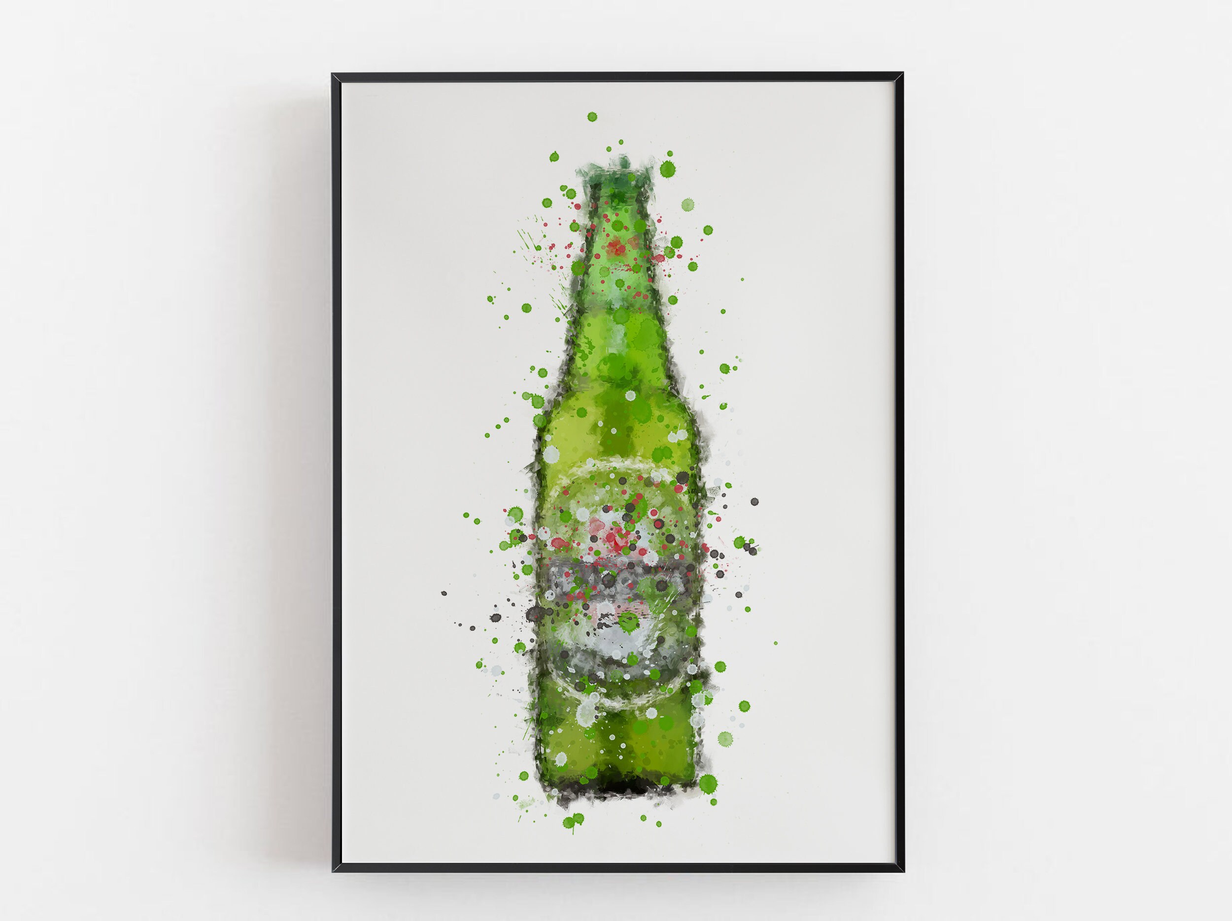 Beer Bottle Liquor Alcohol Wall Art Print A4 / A3 Etsy