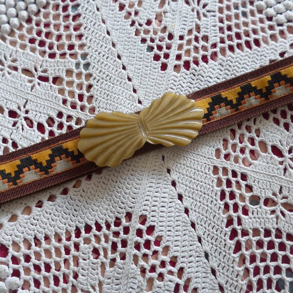 Clip Broche Art Déco Jacob Bengel En Bakélite Galalithe - Ancien, état Très Bon