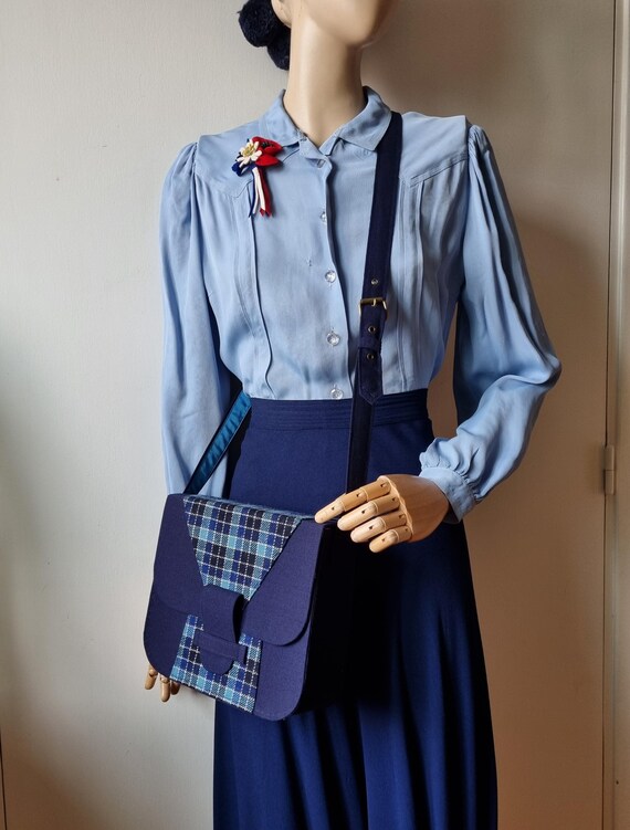 LUCIEN - 1940s Style Shoulder Bag, Textile Restriction Period