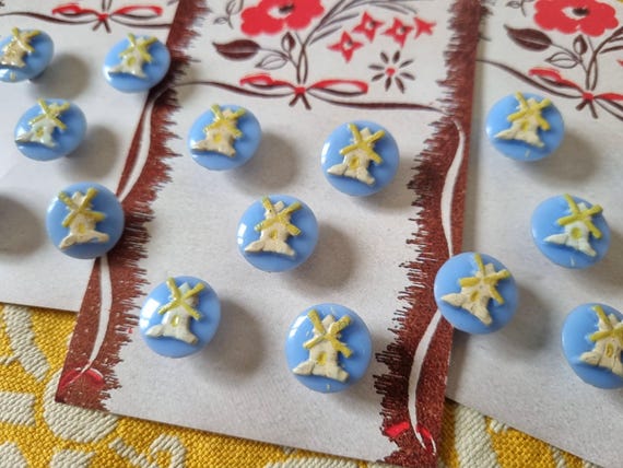 Bouton Ancien Mercerie - Boule Bleue, Référence 112, Lot De 1 à 10 Pièces, Occasion, Pour Couture Ou Collection