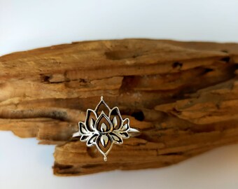 Silver/925/ring/lotus flower