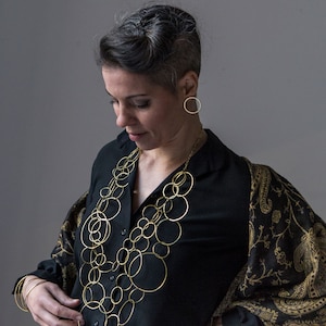 Brass necklace handcrafted in our studio, handmade, artisanal product, bohochic, unique piece