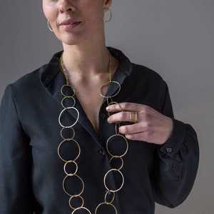 Gargantilla collar "Bossanova" de latón, hecho a mano, producto artesanal, bohochic, pieza única
