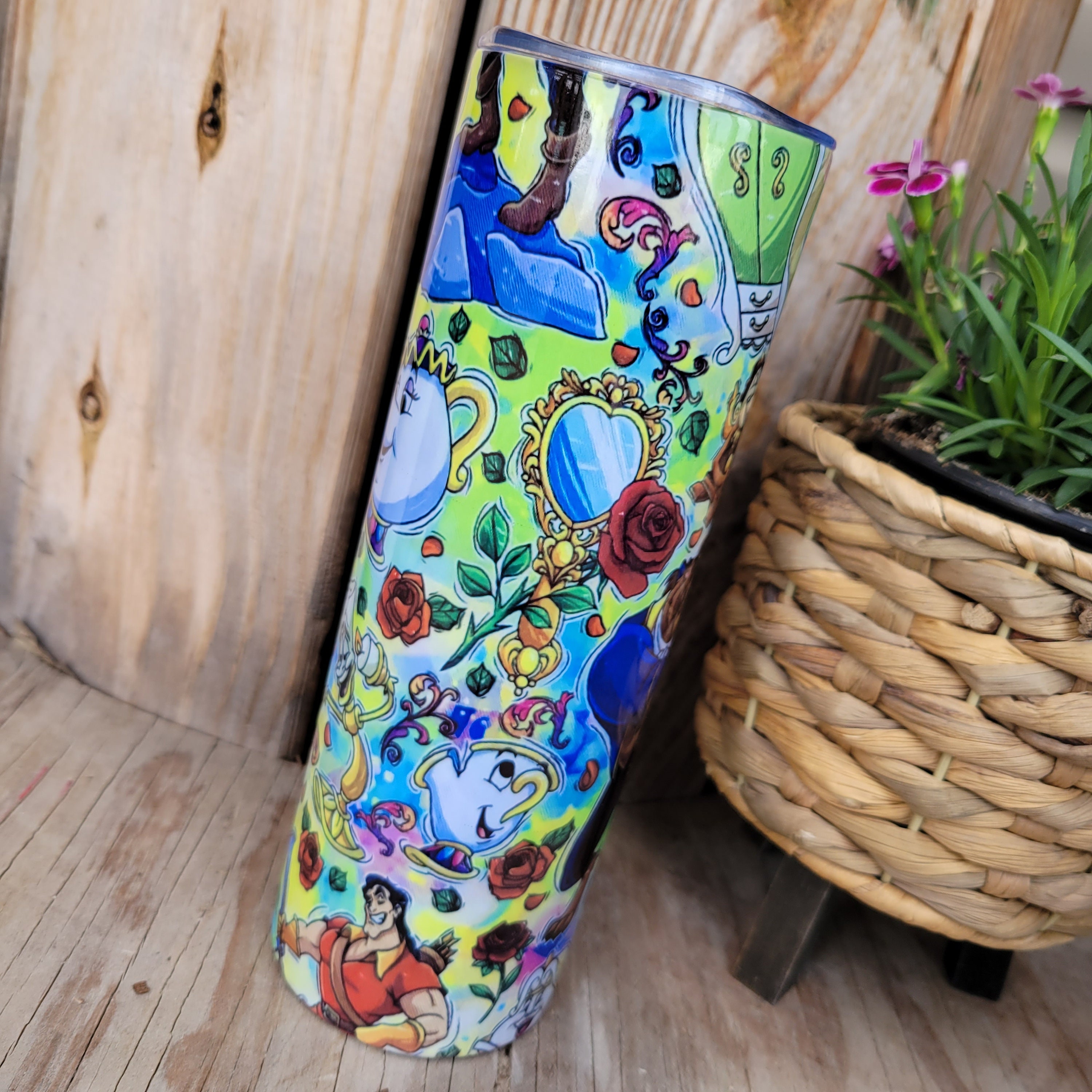 Beauty and the beast sublimation tumbler – Dawn's Crafty Creations