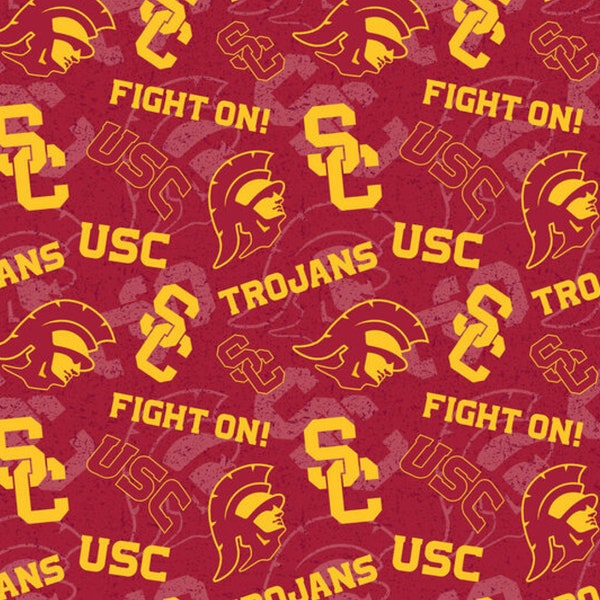 NCAA College USC Trojans Cotton Fabric
