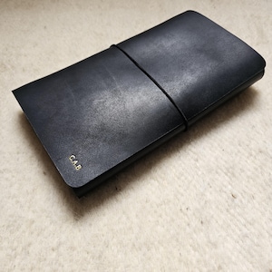 Diario n. 12 Tri Fold, in pelle pieno fiore