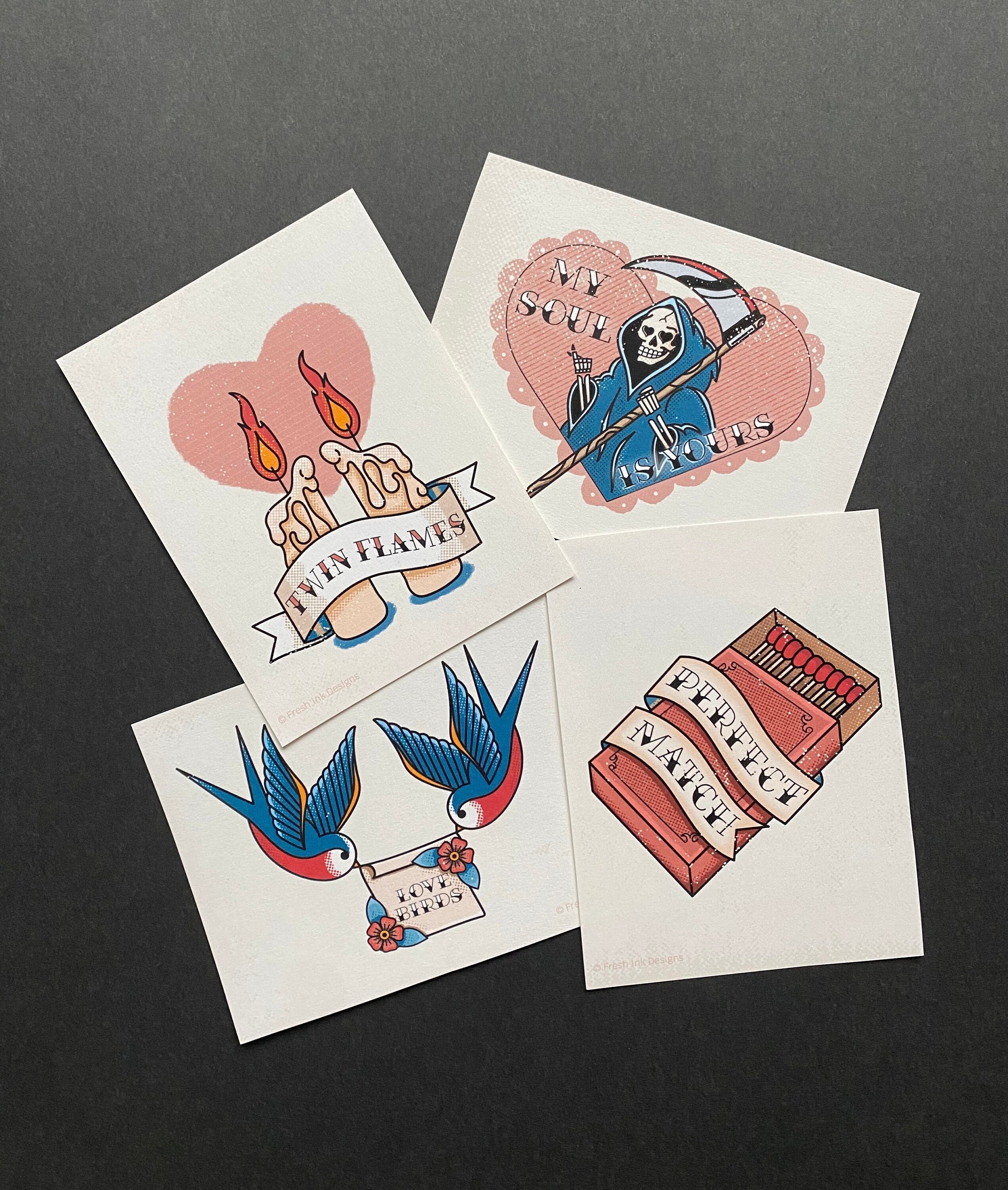 Pack of Four Printable Valentine's Day Cards/valentines Day Cards ...