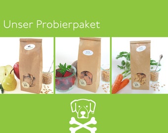 3x 100g Hundekekse Probierpaket - Räuberfutter Hundeleckerlis Rote Bete, Apfel-Birne und Möhre