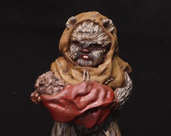 Shodu Ewok Figure 3D Printed and handpainted Figurine Star Wars Wicket Chewbacca Baby Chewie Baby Ewoks kenner collection