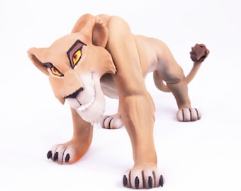 Zira adult Lion King Furry Kiara Animal Art Figure Miniature Disney Simba Hakuna Matata handmade stand Scar wild natur