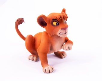 Vitani cub Lion King Furry Kiara Animal Art Figure Miniature Disney Simba Hakuna Matata handmade stand Scar wild nature