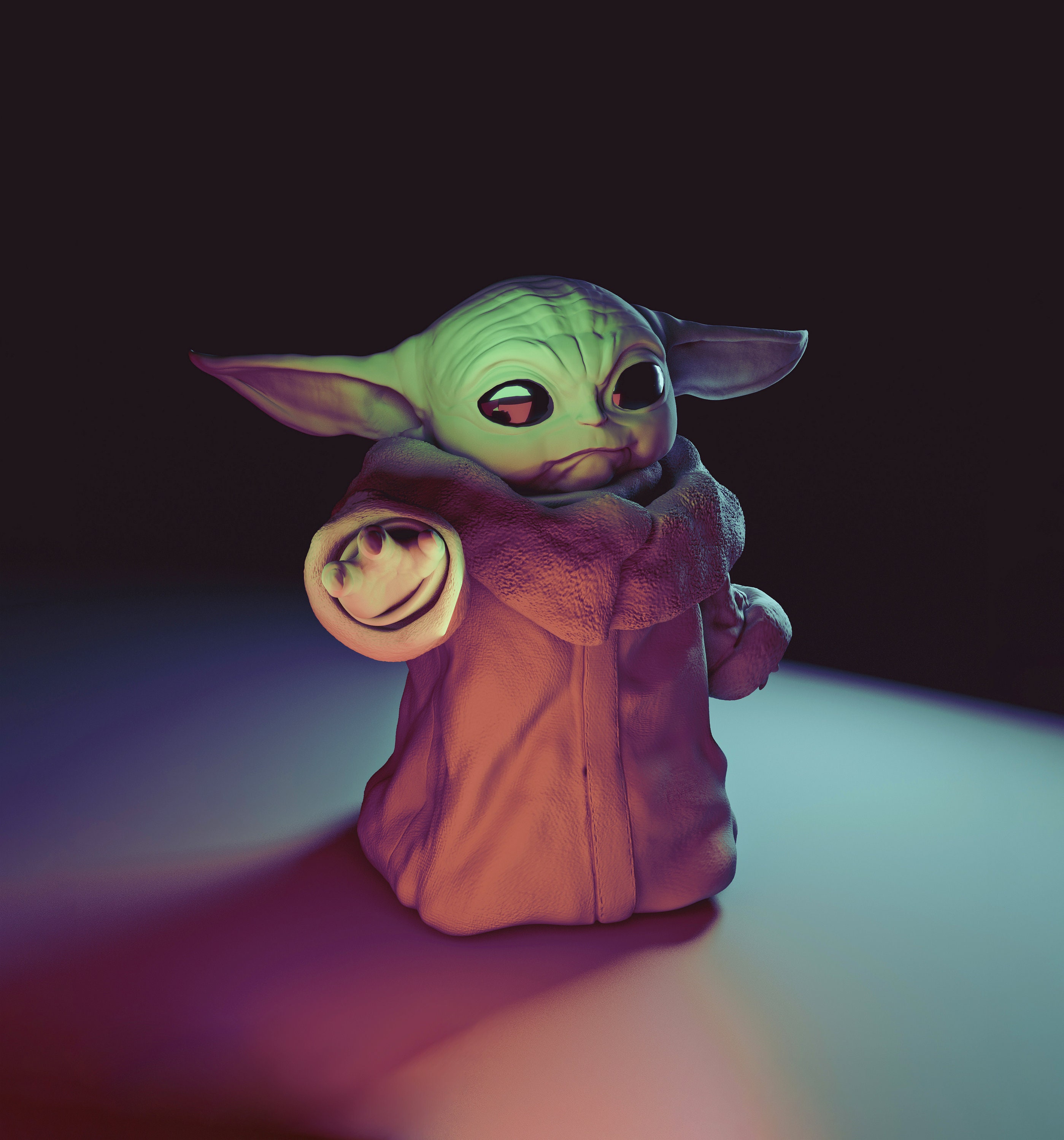 Baby Yoda Grogu Figurine Handpainted Realistic Madnalorian Etsy