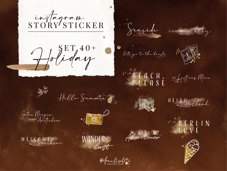 HOLIDAY /& TRAVEL SET+40 Instagram Story Stickers