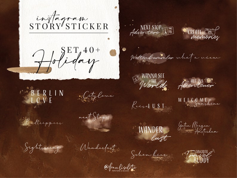 HOLIDAY /& TRAVEL SET+40 Instagram Story Stickers