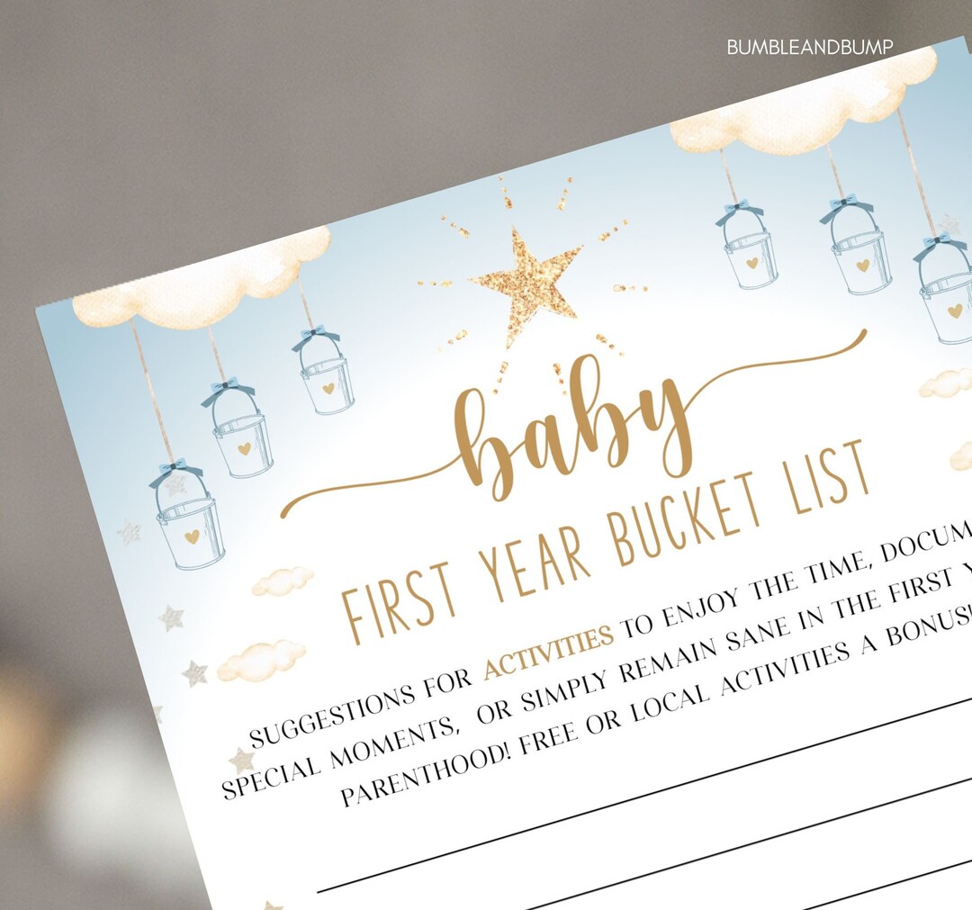 Buy Twinkle Twinkle Little Star Baby Bucket List Printable Game Card ...