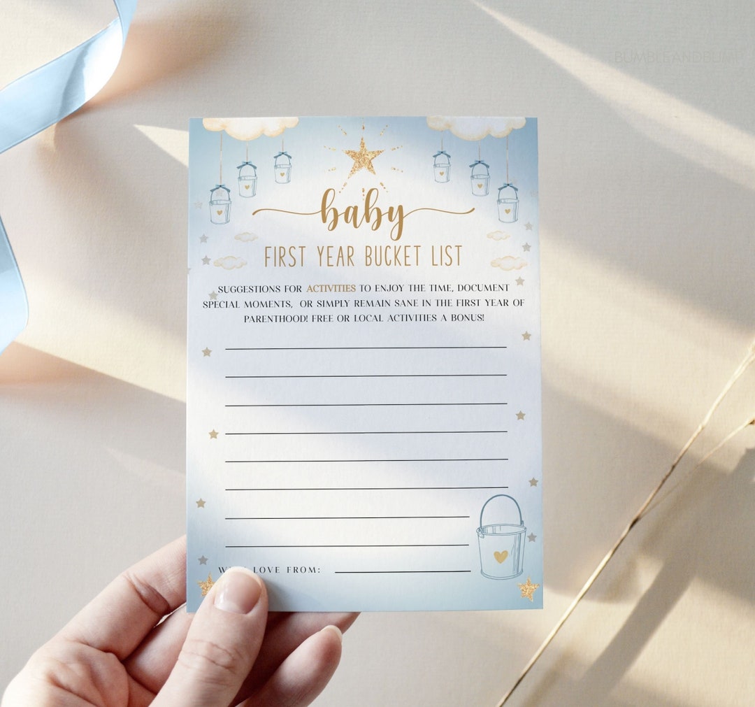 Baby Bucket List Printable Game Card for Baby Shower Twinkle - Etsy