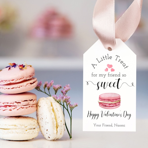 Printable Valentines Day Macaron gift tag | Valentines Day gift tag | Sweet treat Macaron tag  | Treat for someone so sweet tag | 3.5x2 inch