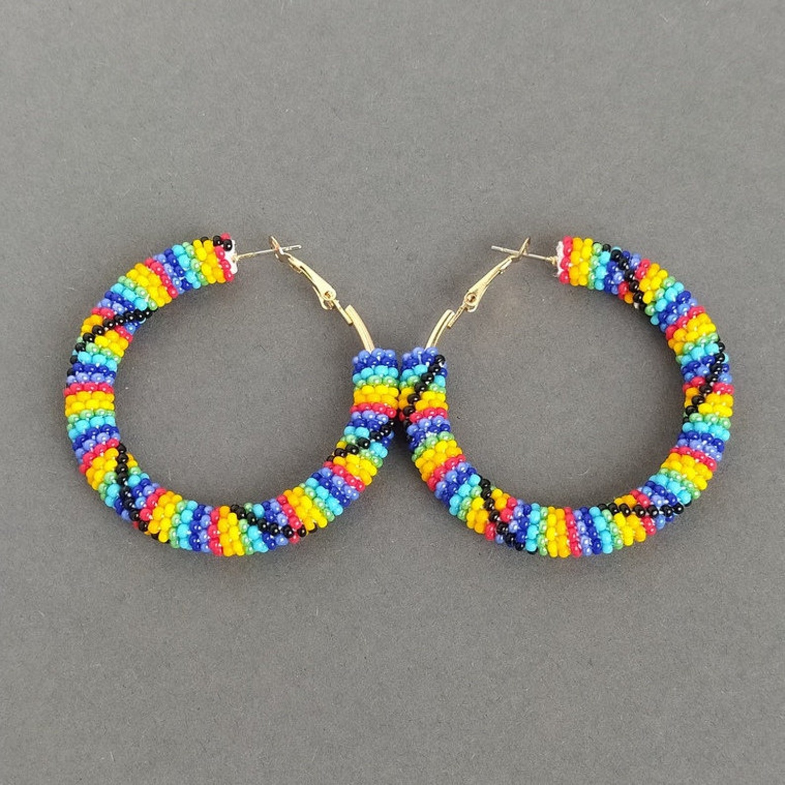 beaded pride earrings