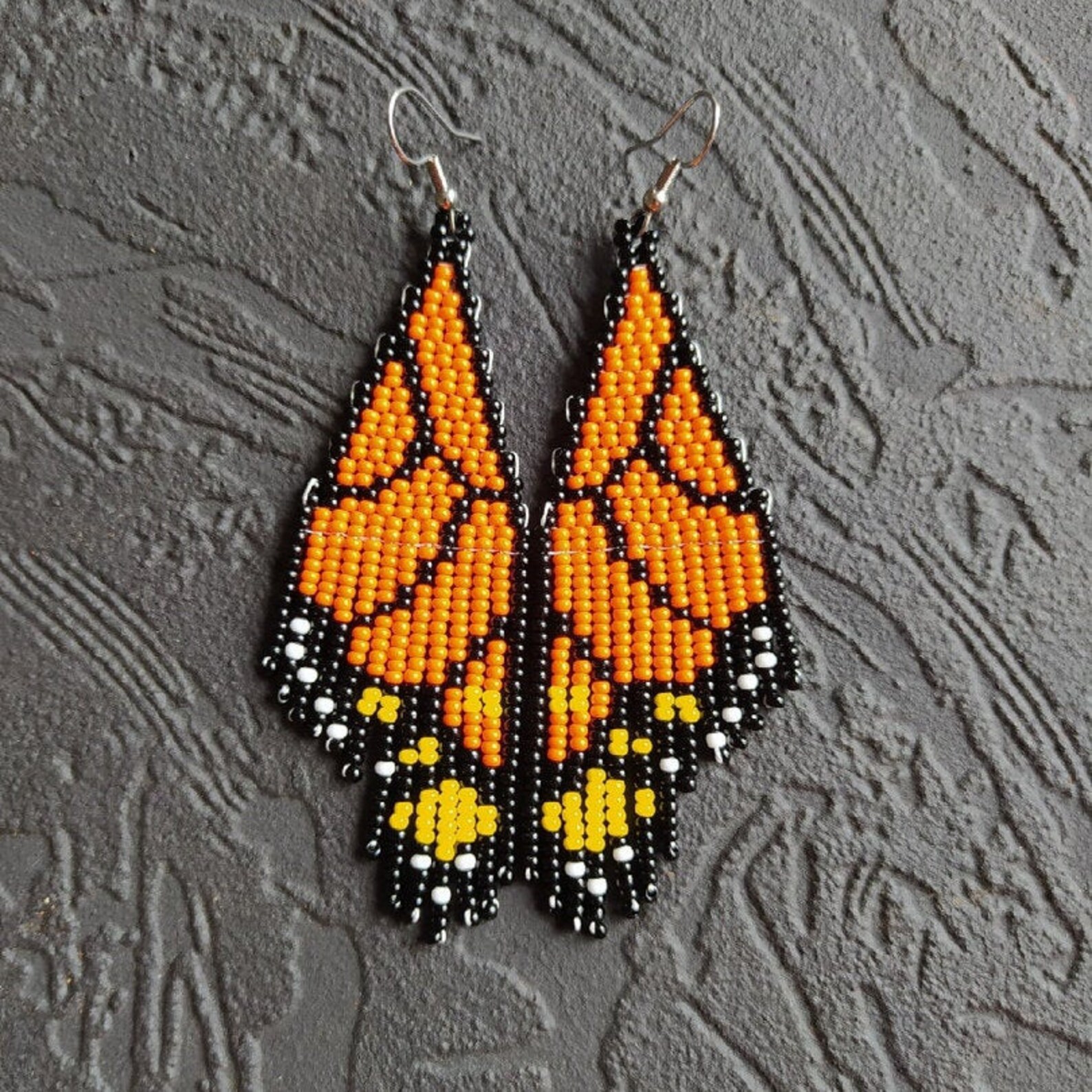 Monarch Butterfly Wing Earrings Orange Butterfly Earrings Etsy