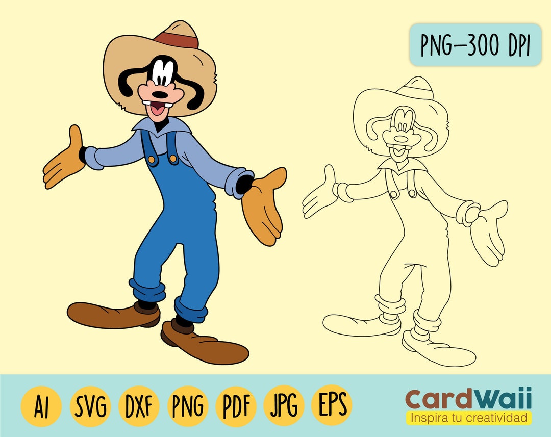 Goofy Farmer SVG Clipart, Vector, Eps, Png, Pdf - Etsy Portugal