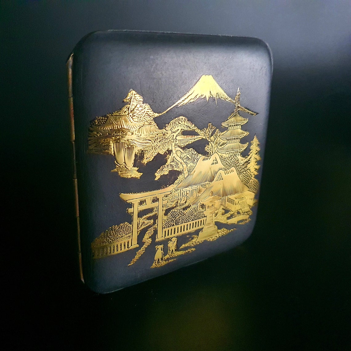 Japanese Early c.20th Damascene Cigarette Case in Presentation Etsy