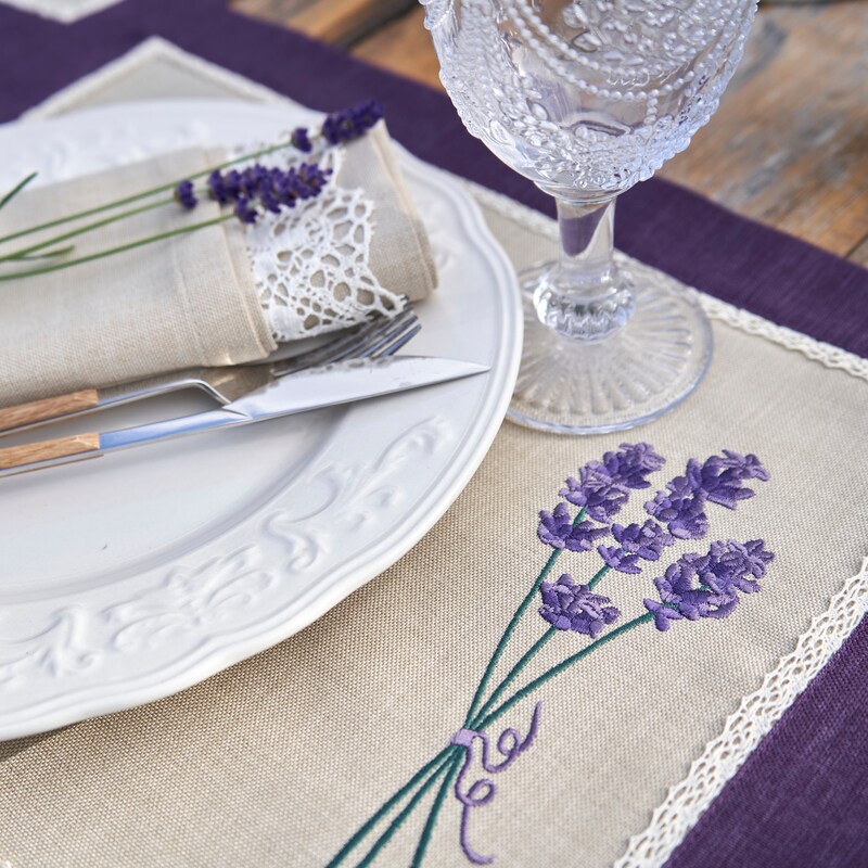 Placemat Set of 6 Lavender Dragonflies